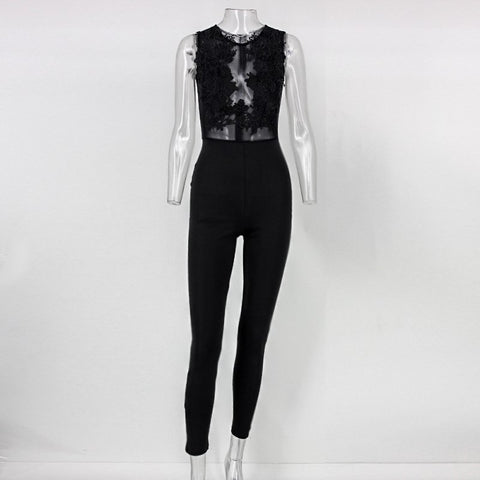 New Summer Bodysuit Women 2022 Sleeveless Sheath Lace Playsuit Woman Bodycon Sexy Jumpsuit Rompers Womens Jumpsuits