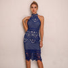 Summer Dress 2022 Women Hollow Out Sleeveless Sexy Bodycon Dress Elegant Skinny Floral Pattern Lace Dresses Vestido