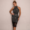 Summer Dress 2022 Women Hollow Out Sleeveless Sexy Bodycon Dress Elegant Skinny Floral Pattern Lace Dresses Vestido