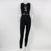 Summer Jumpsuit Women Lace Embroidery Back Zipper Bodysuits Hollow Out Stitching Sexy Romper White Black wholesale