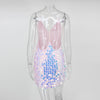 V Neck Elegant Autumn Mini Dress Solid Sequined Fashion Full Sexy Women Backless Vintage Dress Vestidos