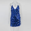V Neck Elegant Autumn Mini Dress Solid Sequined Fashion Full Sexy Women Backless Vintage Dress Vestidos