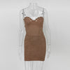 Womens Sexy dress suede autumn winter bodycon dresses Fashion solid Party Club Slim Pencil Dress