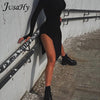 JuSaHy Elegant Knitted Solid Black Midi Dress for Women Turtleneck Long Sleeves Bodycon Side Slit Dress High Streetwear