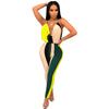 Jumpsuits for Women 2022 Sexy Contrast Deep V Neck Jumpsuit Striped Multi Strappy Backless High Waist Romper Club Party Overalls