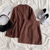 JuneLove Women Sets Corduroy Simple Loose Blazer+ Female High Waist Mini Skirts Suits Ins Chic Elegant Retro Casual Soft