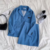 JuneLove Women Sets Corduroy Simple Loose Blazer+ Female High Waist Mini Skirts Suits Ins Chic Elegant Retro Casual Soft