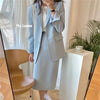 JuneRain 2023 Spring Suits Single Breasted Blazer+Midi Skirts 2 Pieces Sets Women Suits Office Lady Skirt Suits Korean Fashion
