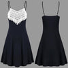 dress new high quality girls Fashion Music Note Print Sleeveless High Low Lace Insert Tank dress women AP24