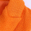 KEYANKETIAN 2023 Textured Short Sleeveless Vest Jacket Double Breasted Slim Fit Suit Collar Vest Ladies Short Orange