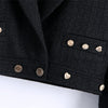 KEYANKETIAN ZA Cropped top autumn gorgeous button tweed wool jacket office lady blazer coat split long skirt lady elegant suit