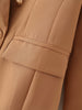 KEYANKETIAN ZA Women's blazer camel-colored metal buttons double-breasted pocket dress jacket office lady blazer top