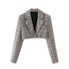 KEYANKETIAN Za Short suit jacket, skirt suit, elegant jacket houndstooth suit jacket, female office outfit, mini skirt suit