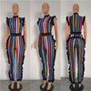 Rompers Womens Jumpsuit 2022 Sexy Ladies Casual Long pants Overalls Women Skinny striped sleeveless ruffles Jumpsuits