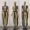 Rompers Womens Jumpsuit 2022 Sexy Ladies Casual Long pants Overalls Women Skinny striped sleeveless ruffles Jumpsuits