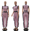 Rompers Womens Jumpsuit 2022 Sexy Ladies Casual Long pants Overalls Women Skinny striped sleeveless ruffles Jumpsuits