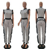 Rompers Womens Jumpsuit 2022 Sexy Ladies Casual Long pants Overalls Women Skinny striped sleeveless ruffles Jumpsuits