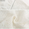 KHALEE YOSE White Lace Crochet Blouse Tops Hollow Out Summer Cropped Tops Shirt Women Zipper Ruffles Slim Tees Shirts  Blouse