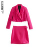 KLKXMYT TRAF 2023 Mini Skirt Blazer Sets Woman 2 Pieces Summer Suit For Women Casual Short Blazers And Short Skirts Women Outfit