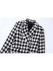 KLKXMYT TRAF Women 2023 Houndstooth Tweed Blazer Coat Vintage Long Sleeve Casual Female Outerwear Chic Jacket