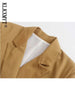 KLKXMYT TRAF Women's Blazer Jacket 2023 Double Breasted Linen Blazers Coat Vintage Long Sleeve Female Overcoat Tops
