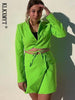 KLKXMYT Traf Women Suits With Skirt Sets 2023 Lacing Short Blazer Jacket Mini Skirt Set Woman 2 Pieces Chic Female Suit