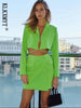 KLKXMYT Traf Women Suits With Skirt Sets 2023 Lacing Short Blazer Jacket Mini Skirt Set Woman 2 Pieces Chic Female Suit
