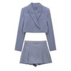 KLKXMYT Traf Women Suits With Skirt Sets Cropped Blazer Set Woman 2 Pieces Short Jacket Suit Mini Skirts Female Oufits