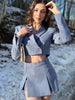 KLKXMYT Traf Women Suits With Skirt Sets Cropped Blazer Set Woman 2 Pieces Short Jacket Suit Mini Skirts Female Oufits