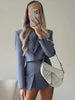 KLKXMYT Traf Women Suits With Skirt Sets Cropped Blazer Set Woman 2 Pieces Short Jacket Suit Mini Skirts Female Oufits