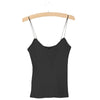 Knitted Tank Tops Women Camisole Vest Simple Stretchable VNeck Slim Sexy Strappy Bottoming shirt