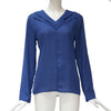 2022 Autumn Blouse New Fashion Women Tops Chiffon Solid Shirt Office Ladies Plain Roll Sleeve Blouse Tops V-Neck kimono