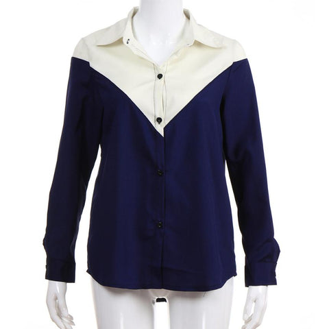 2022 Autumn Womens Blouse Casual Long Sleeve Patchwork blusa Block Button blouse Turn-down Collar kimono Shirts Blouse Tops