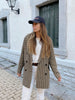 KONDALA 2023 Plaid Tweed Blazer Office Wear Nortched Long Sleeve Single Breasted Pocket Outwear Female Coat Blazer Feminino