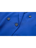 KONDALA Office Lady Solid Blue Oversized Long Blazer Women V Neck Double Breasted Pockets Vintage Jacket Female Elegant