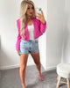 KONDALA Za 2022 Women Chic Pink Short Blazer V Neck Long Sleeve Office Lady Jackets Solid Button Streetwear Sexy Blazer