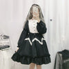 KOSAHIKI Kawaii Lolita Dress Women Japanese Sweet Robe 2022 Auutmn Long Sleeve Ruffle Patch Lace Dresses Girls Cosplay Vestido