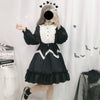 KOSAHIKI Kawaii Lolita Dress Women Japanese Sweet Robe 2022 Auutmn Long Sleeve Ruffle Patch Lace Dresses Girls Cosplay Vestido