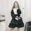 KOSAHIKI Kawaii Lolita Dress Women Japanese Sweet Robe 2022 Auutmn Long Sleeve Ruffle Patch Lace Dresses Girls Cosplay Vestido