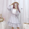 KOSAHIKI Kawaii Lolita Dress Women Japanese Sweet Robe 2022 Auutmn Long Sleeve Ruffle Patch Lace Dresses Girls Cosplay Vestido