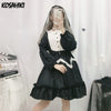 KOSAHIKI Kawaii Lolita Dress Women Japanese Sweet Robe 2022 Auutmn Long Sleeve Ruffle Patch Lace Dresses Girls Cosplay Vestido