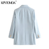 KPYTOMOA Women 2022 Office Wear Double Breasted Blazer Coat Vintage Long Sleeve Back Vents Female Outerwear Chic Tops