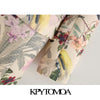 KPYTOMOA Women 2022 Office Wear Floral Print Blazer Coat Vintage Long Sleeve Pockets Female Outerwear Chic Tops
