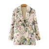 KPYTOMOA Women 2022 Office Wear Floral Print Blazer Coat Vintage Long Sleeve Pockets Female Outerwear Chic Tops