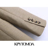 KPYTOMOA Women 2022 Double Breasted Loose Fitting Blazer Coat Vintage Long Sleeve Pockets Female Outerwear Chic Veste