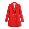 KPYTOMOA Women 2022 Office Wear Double Breasted Blazer Coat Vintage Long Sleeve Flap Pockets Female Outerwear Chic Veste