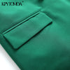 KPYTOMOA Women 2022 Oversized Double Breasted Blazer Coat Vintage Long Sleeve Flap Pockets Female Outerwear Chic Veste