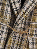 KPYTOMOA Women 2022 With Golden Belt Tweed Blazer Coat Vintage Long Sleeve Flap Pockets Female Outerwear Chic Veste