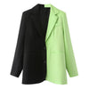 KPYTOMOA Women Single Breasted Patchwork Blazer Coat Vintage Long Sleeve Welt Pockets Female Outerwear Chic Veste Femme