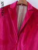 KPYTOMOA Women Single Button Velvet Blazer Coat Vintage Long Sleeve Flap Pockets Female Outerwear Chic Veste Femme